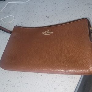 Coach Pebbled Leather Wristlet